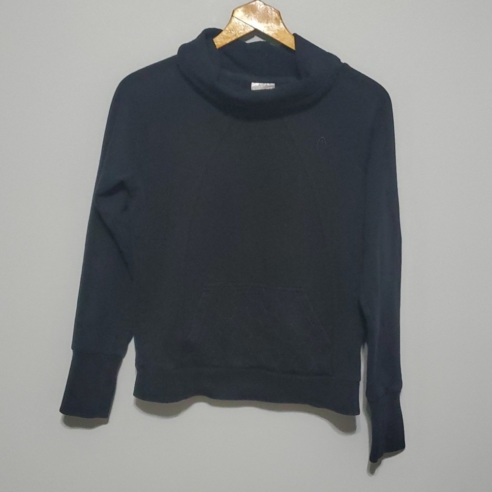 Head top women's size small black sweatshirt pullover turtleneck cowl wa…
